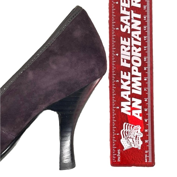 Sofft Purple Suede 3" Heels Leather Purple Suede Flower Von Maur Sz 6.5 - Picture 8 of 10